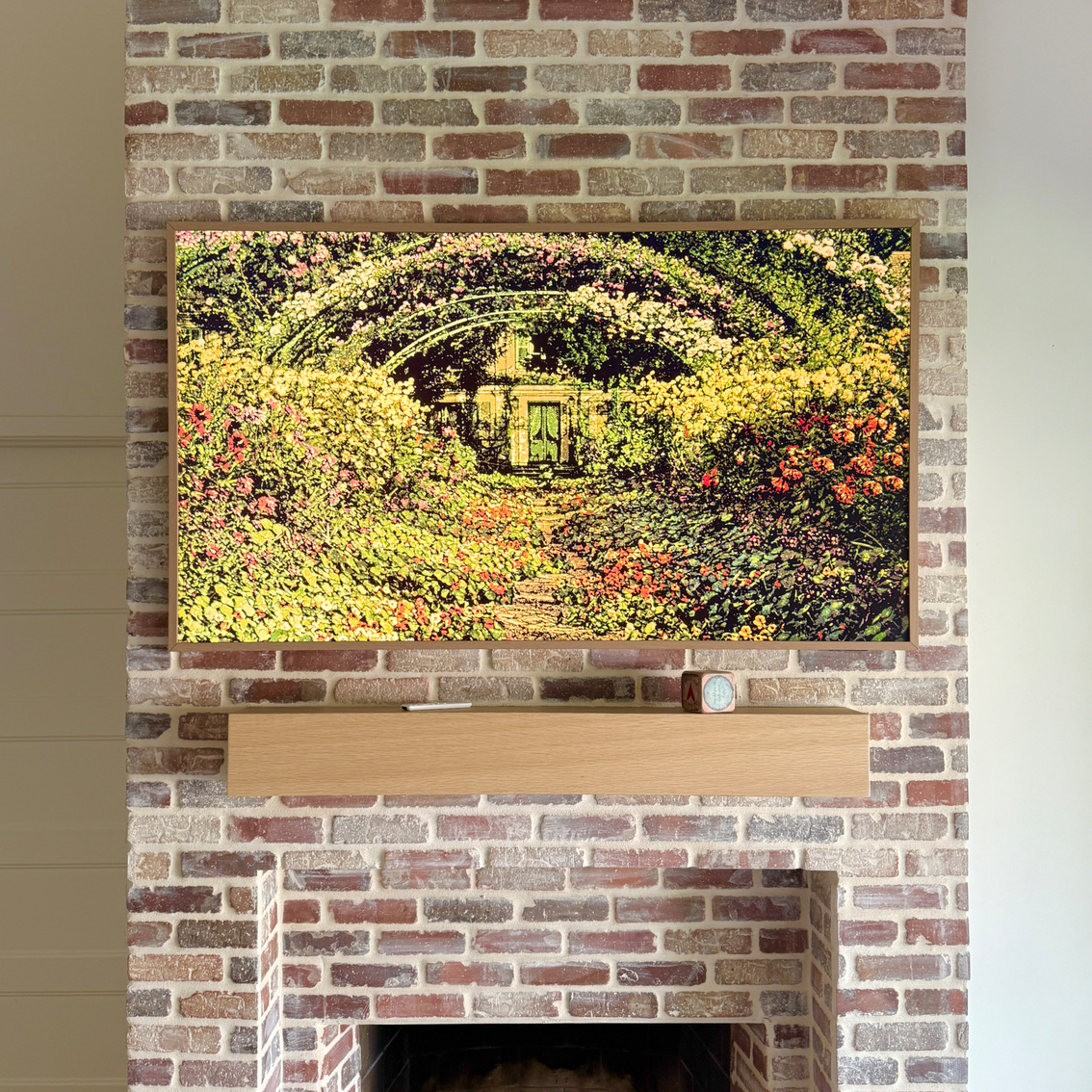 75" Samsung The Frame Pro on Brick + Hidden Cords | Scottsdale